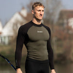 Load image into Gallery viewer, Férfi hosszú ujjú, Tecnostretch™ Performance evezős aláöltözet - Zöld, szemből 2.