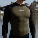 Load image into Gallery viewer, Férfi hosszú ujjú, Tecnostretch™ Performance evezős aláöltözet - Zöld, szemből 4.